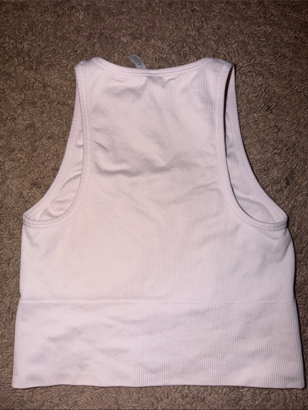 Athleta Pale Pink Ribbed Racerback Tank - Picture 2 of 3